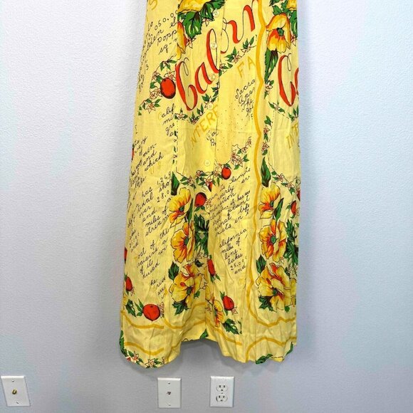 Urban Outfitters Women's Tropical Sleeveless Dress Viscose Yellow Size Medium - Picture 3 of 12